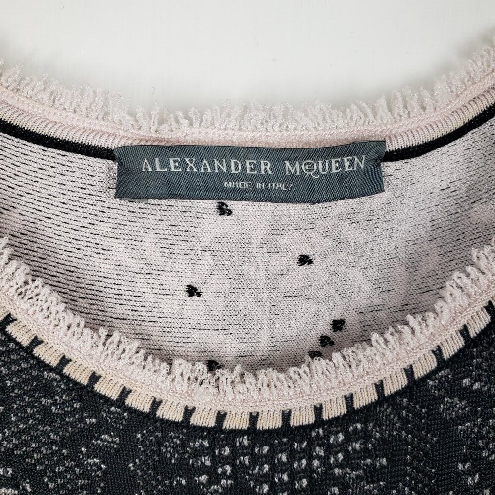 Alexander McQueen Lace Look Jacquard Knit Fit and Flare Dress Womens Medium - Picture 4 of 12